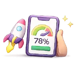 Celular con velocímetro, símbolo de rendimiento, velocidad y experiencia móvil