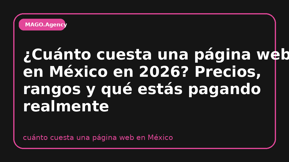 Portada de guía sobre cuánto cuesta una página web en México en 2026
